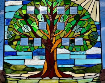 Árbol genealógico - Diseño de vidriera - Descarga digital - Diseño original (png, jpeg, pdf, svg)