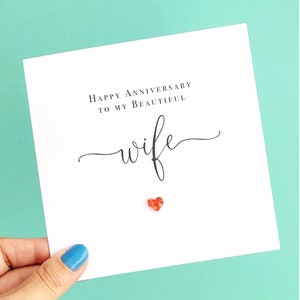 Carte d'anniversaire de mariage pour ma belle femme - carte de joyeux anniversaire pour femme - design coeur lumineux