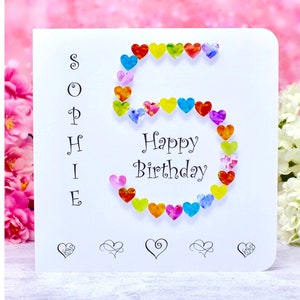 Carte personnalisée pour 5e anniversaire pour filles ou garçons faite main pour fille, fils, arrière-petite-fille, petit-fils, nièce, neveu cinquième anniversaire