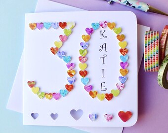 30th Birthday Card - Age 30 Card - Handmade - Personalised - Thirty - Sister - Mum - Dad - Daughter - Personalized - Cards by Gaynor - BHA30