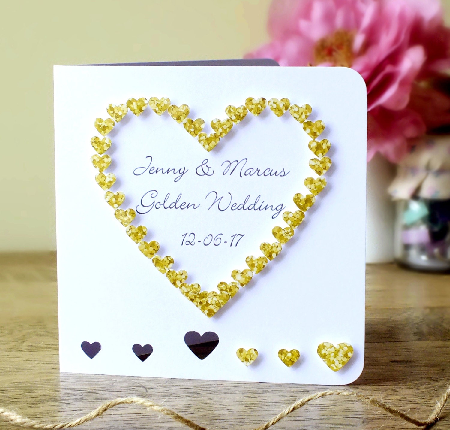 Handmade 50th Golden Wedding Anniversary Card 50th Wedding Etsy