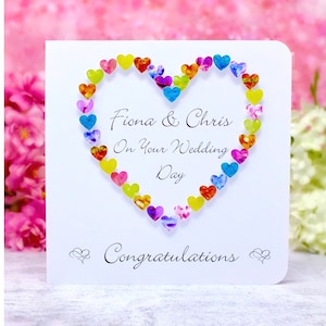 Carte de mariage personnalisée pour les mariés - Carte personnalisée de félicitations pour votre mariage, noms des couples mariés