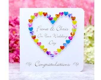 Wedding Day Card, Personalised for the Bride & Groom - Custom Congratulations On Your Wedding Day Card