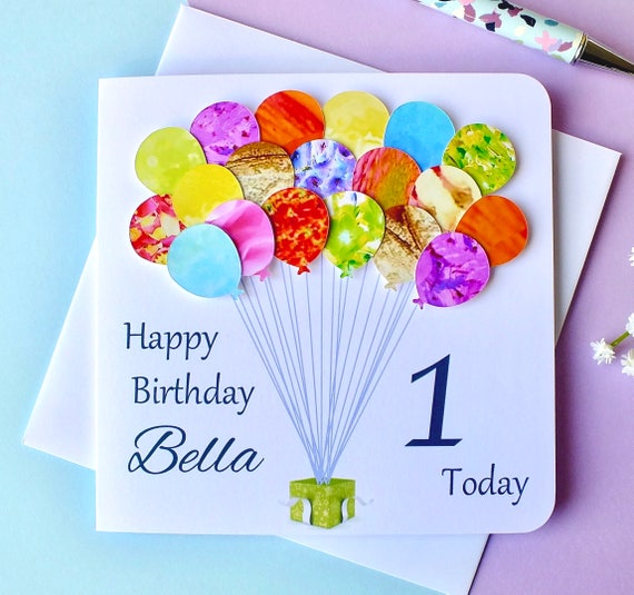 PERSONALISED - Any AGE, NAME NIECE Balloons Happy Birthday Luxury Card