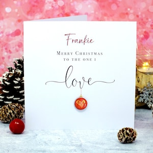 Carte personnalisée Joyeux Noël à celui que j'aime - Carte de Noël élégante pour femme, mari, petite amie ou petit ami !