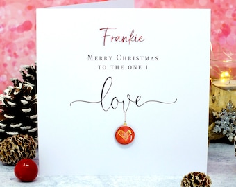 Personalised Merry Christmas to the One I Love Card - Elegant Christmas Card for Wife, Husband, Girlfriend or Boyfriend!