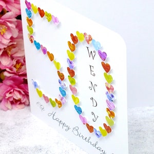 50th Birthday Card for Women Personalised Age 50 Card for Her Handmade 50th Card for Best Friend, Sister, Mum, Daughter, Aunty, Wife image 3