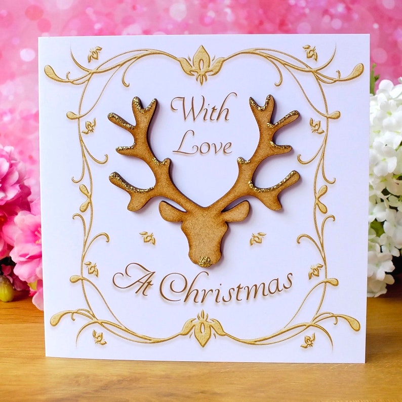 Handmade Luxury Christmas Card 'with Love at Etsy