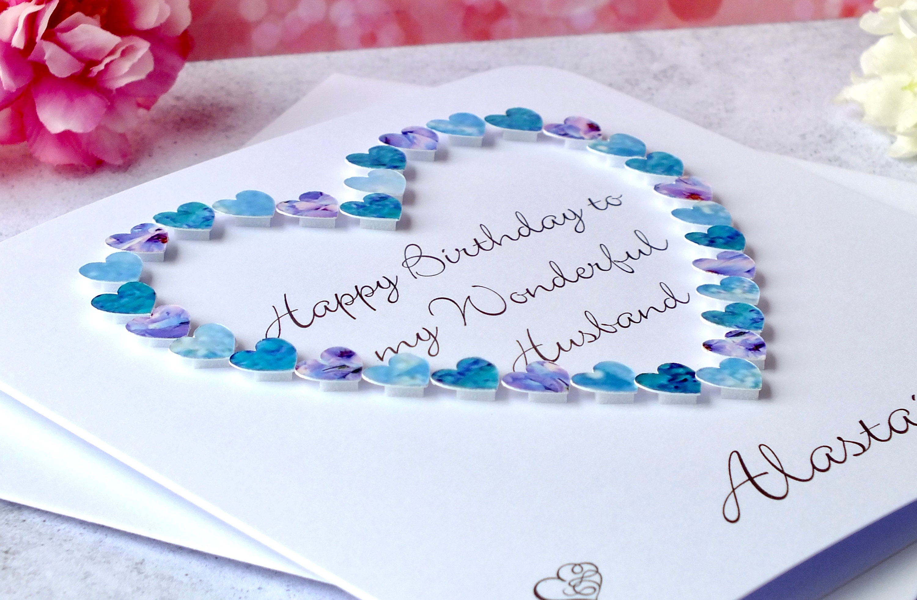 Personalised Birthday Card for Husband - Handmade With Name & Any Age ...