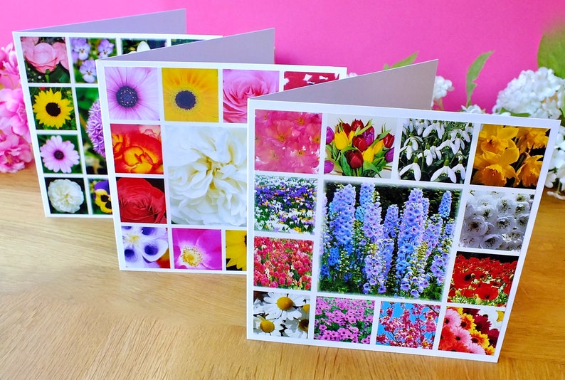 ideal for Birthdays Thank You Cards... Note Cards Set Pack of 3 Floral Blank Greeting Cards \u2013 Original and Handmade Flower Photography