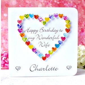 Carte d'anniversaire pour femme - Carte d'anniversaire personnalisée faite main pour femme - Luxe coloré « Joyeux anniversaire à une femme merveilleuse »