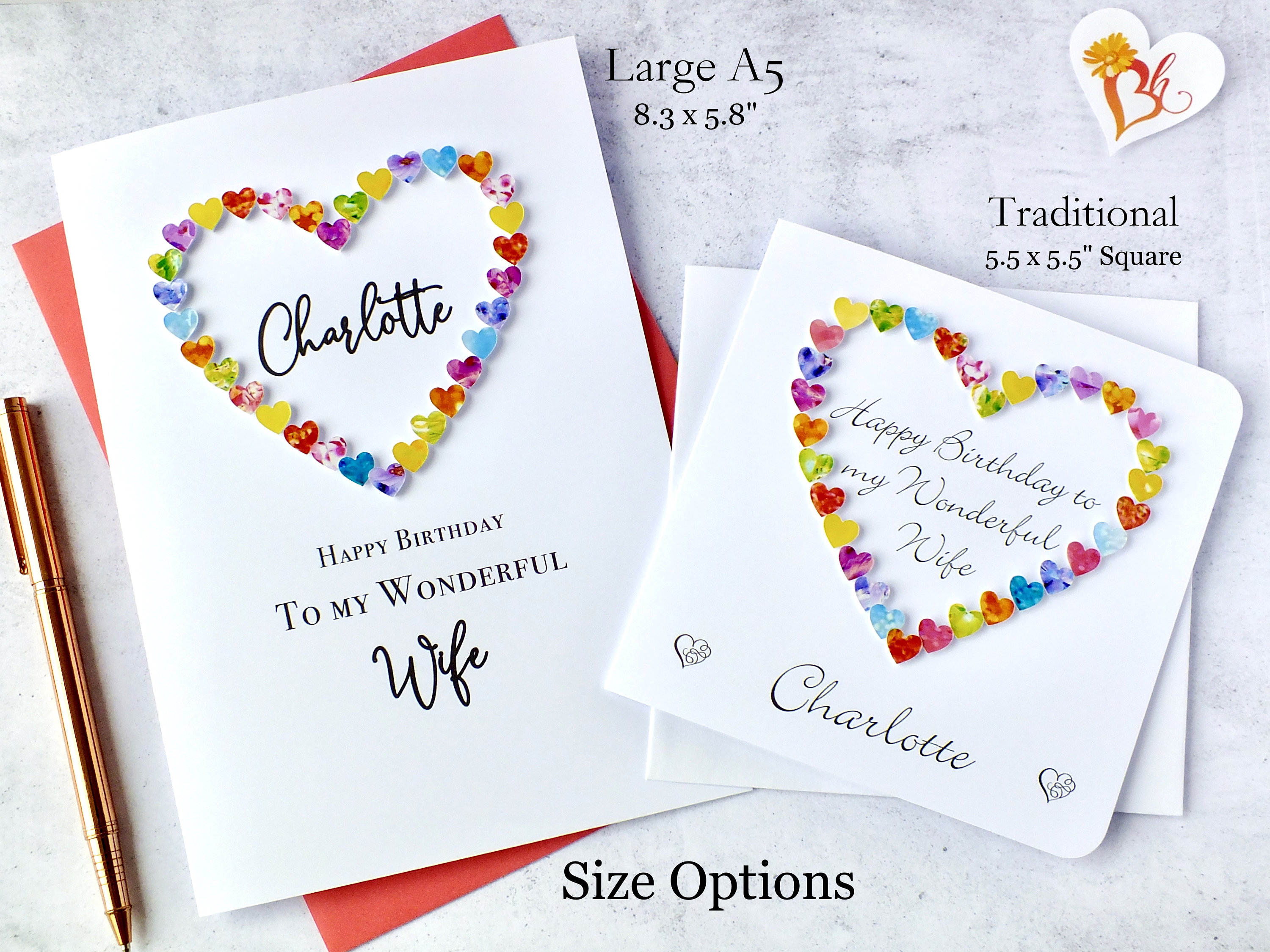 Carte D'anniversaire Faite à La Main Avec Enveloppe Certifiée FSC® - Carte D'anniversaire Pour