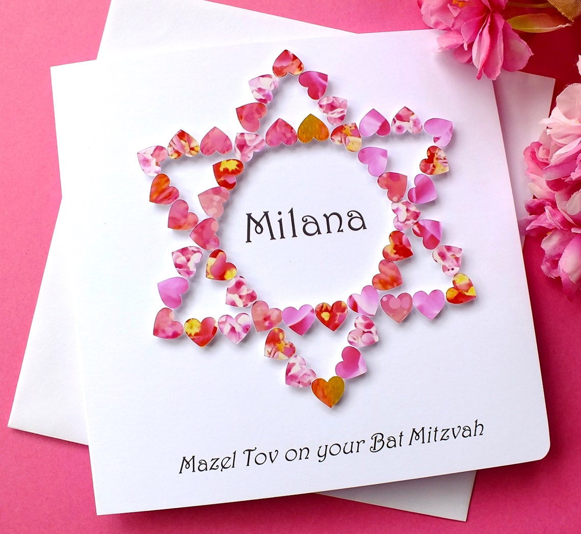Bat Mitzvah Card Handmade and Personalised Mazel Tov on Your Etsy UK