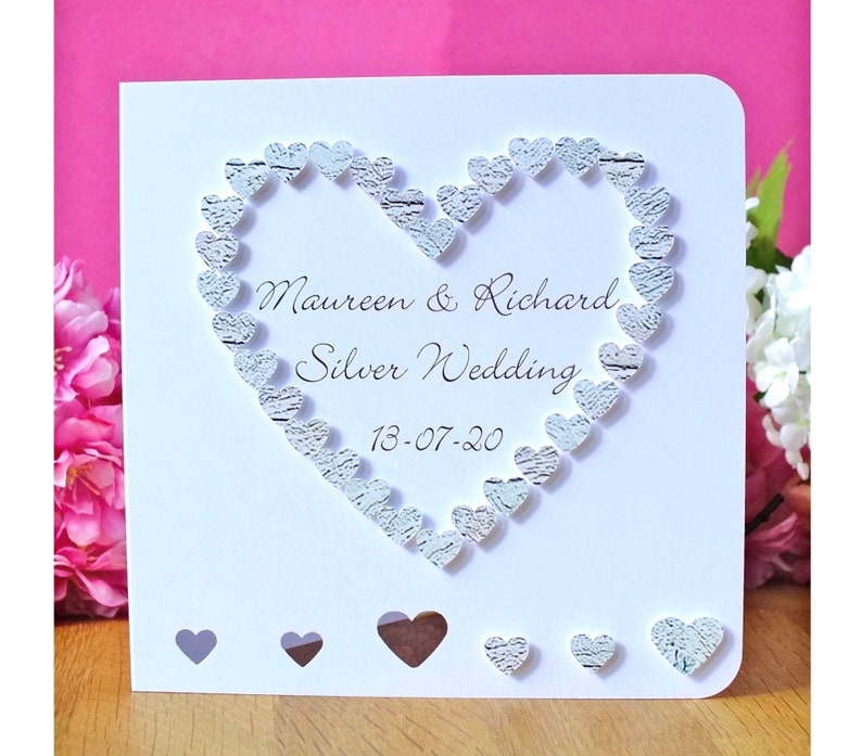 Carte D Anniversaire De Mariage 25e Faite A La Main 25 Etsy