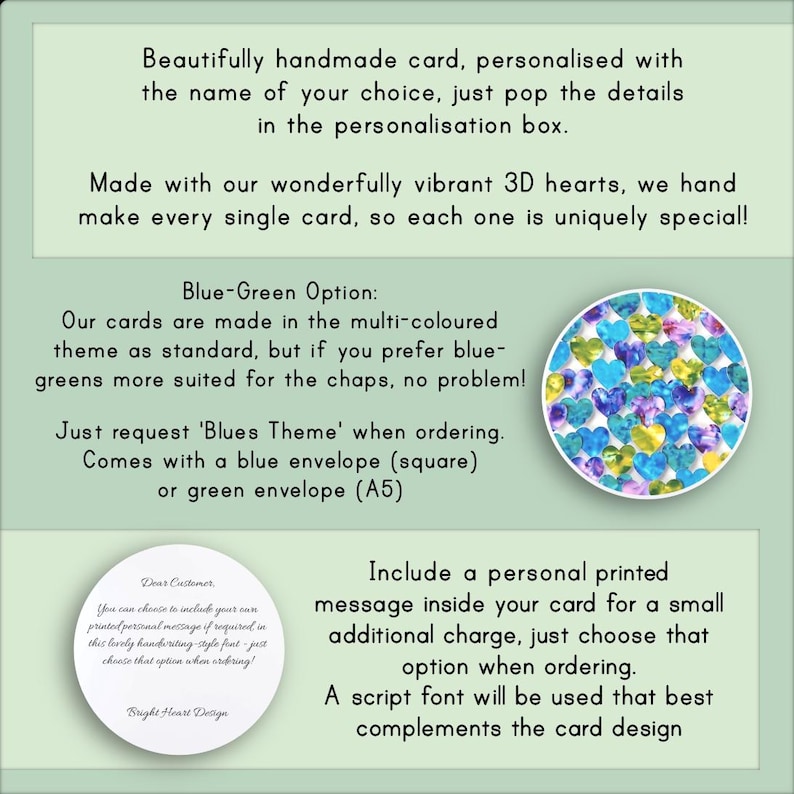 50th Birthday Card, Personalised Handmade Age 50 Card for Friend, Sister, Mum, Daughter, Wife, Husband Male or Female image 5