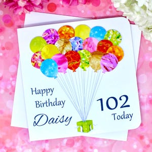 Carte personnalisée du 102e anniversaire - Carte d'anniversaire faite main de 102 ans - 102 ans pour lui, maman / papa / grand-mère / grand-père