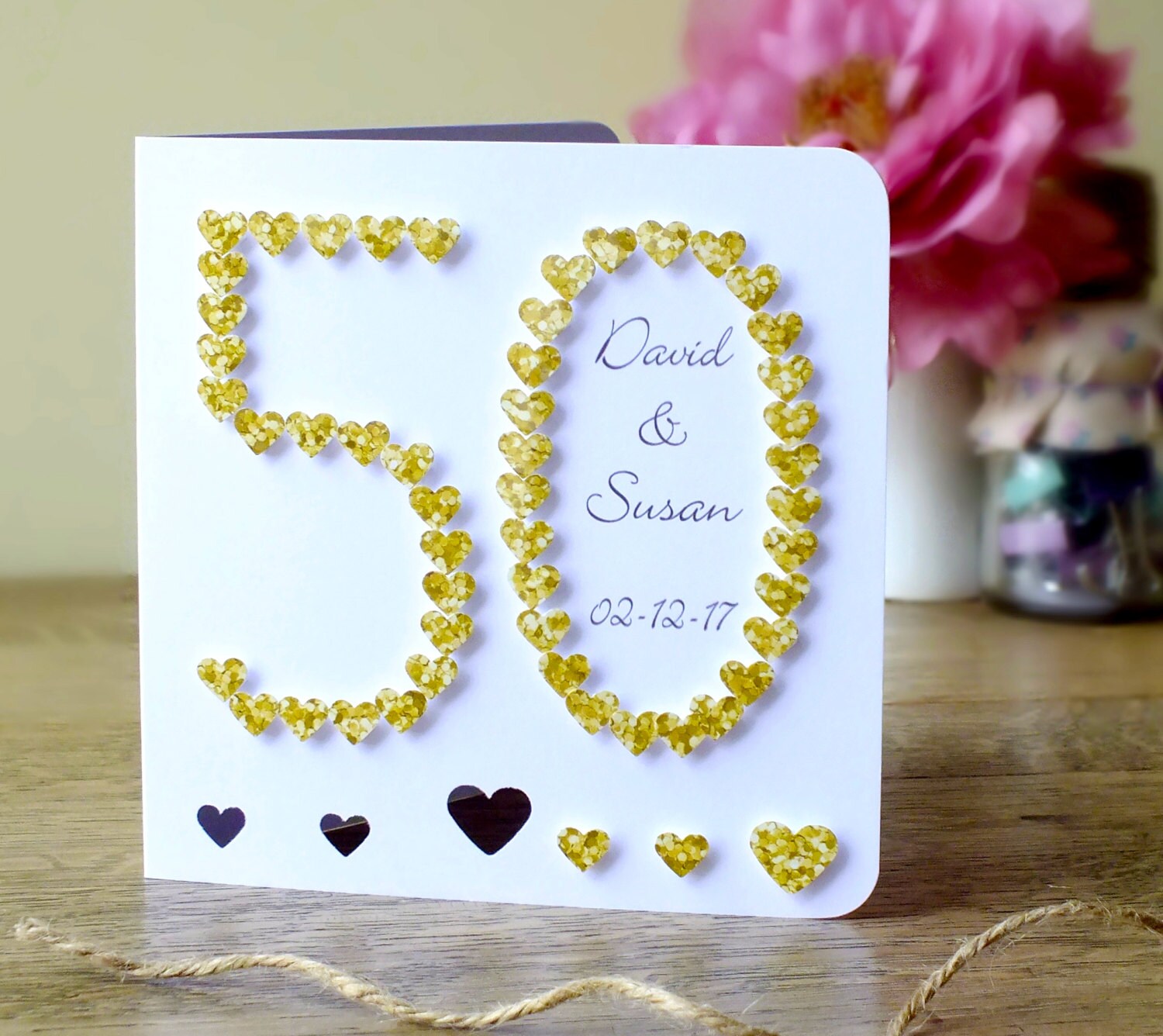 Handgemaakte 50e gouden bruiloft verjaardag kaart 50e | Etsy