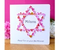 Bat Mitzvah Card - Handmade and Personalised Mazel Tov on your Bat Mitzvah Cards - Star of David - Jewish Congratulations Card Customised