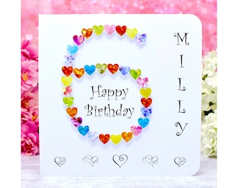 6th Birthday Card for Girls or Boys Handmade for Daughter, Son, Great Granddaughter, Grandson, Niece, Nephew Personalised 6 Sixth Birthday