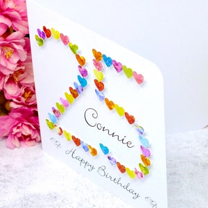 25th Birthday Card Handmade Personalised Age 25 Birthday Card from Bright Heart Design Colourful 3D for Her image 3