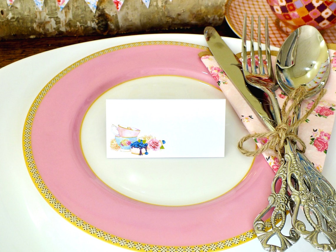 Afternoon Tea Place Cards Vintage Wedding / Dinner Party - Etsy UK