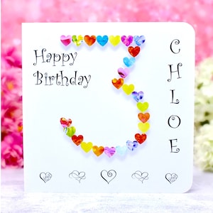 Personalised 3rd Birthday Card for Girls or Boys Handmade for Daughter, Son, Great Granddaughter, Grandson, Niece, Nephew 3 Third Birthday