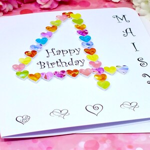 4th Birthday Card Handmade & Personalised Age 4 Card with Name Colourful 4th Birthday Cards for Son Daughter Boy Girl BHA04 image 5