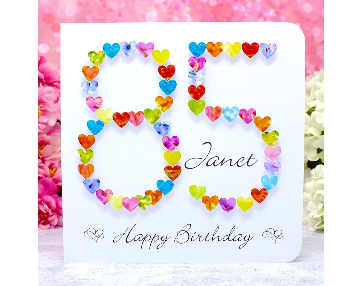 85th Birthday Card Personalised & Handmade Age 85 Card Etsy UK