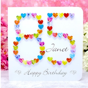 Carte d'anniversaire 85 ans - Carte personnalisée 85 ans - Carte d'anniversaire 85 ans faite main pour maman, papa, soeur, femme, mari, homme ou femme