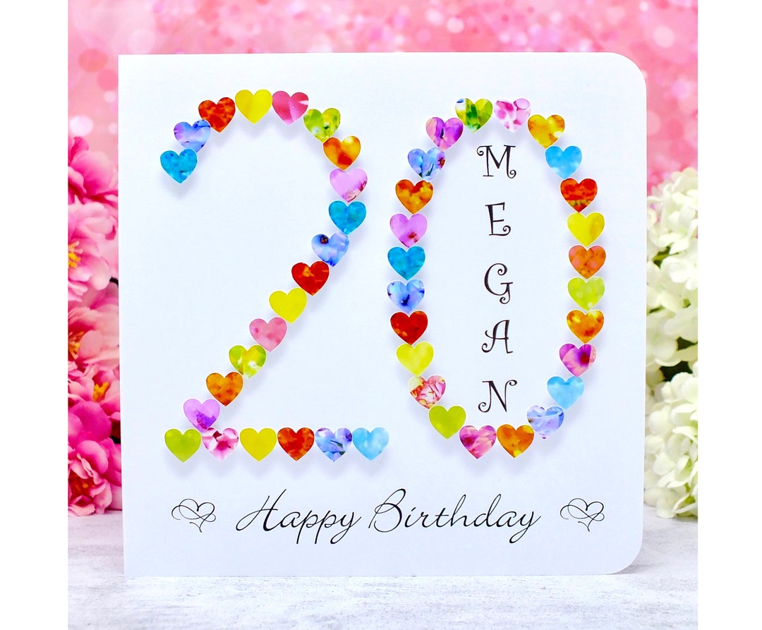 20th Birthday Card - Handmade & Personalised Age 20 Cards
