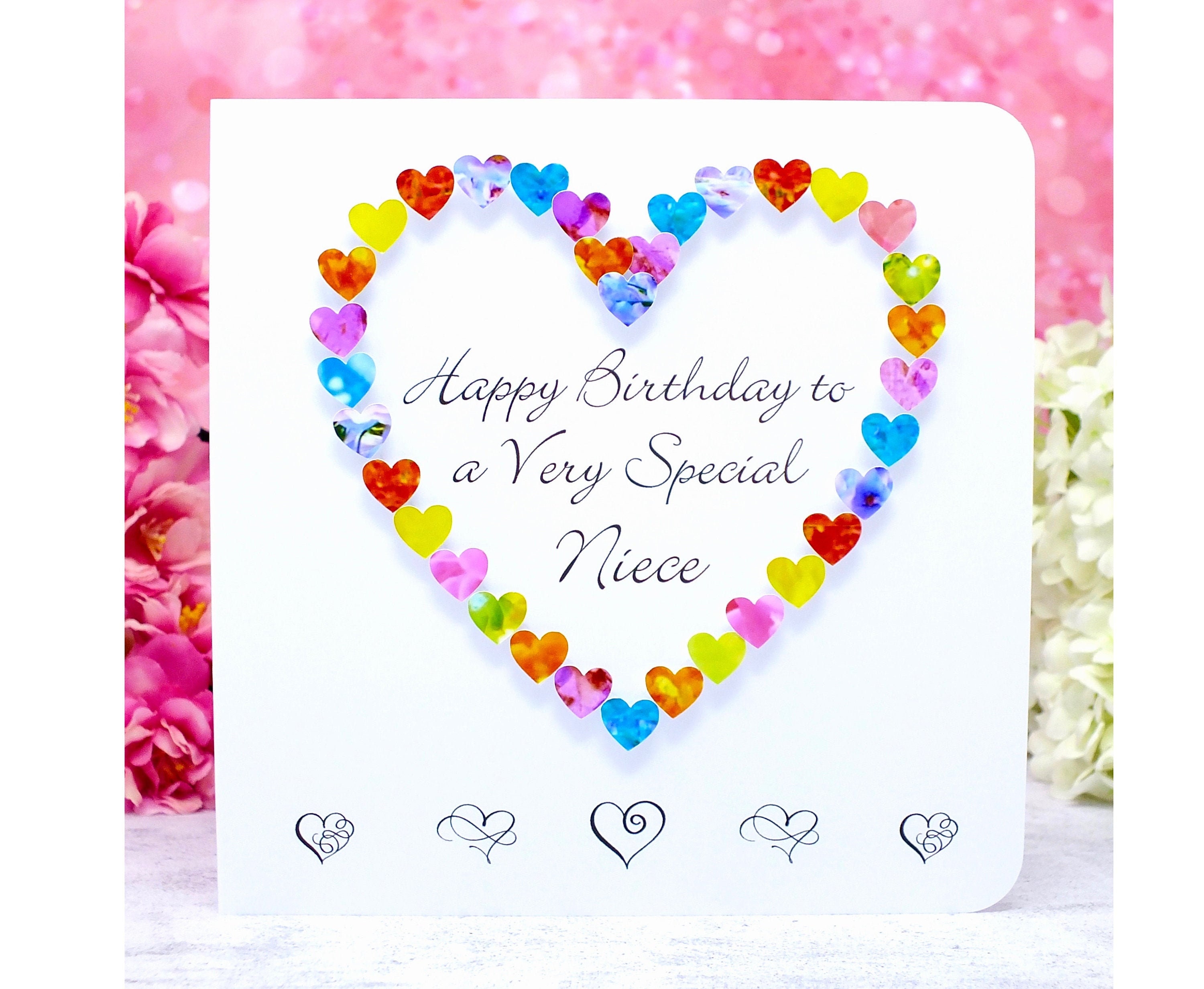 Nichtje Verjaardagskaart Handgemaakte 'Happy Birthday To - Etsy Nederland