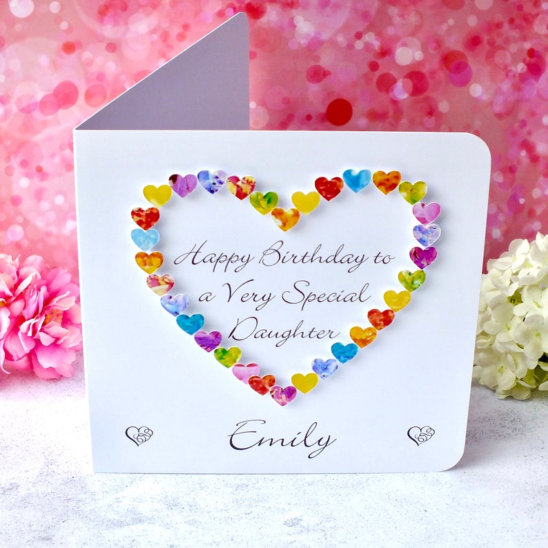 Daughter Birthday Card Handmade 'Happy Birthday to a Very Special Daughter' Colourful 3D Luxury Birthday Cards by Bright Heart Design image 2