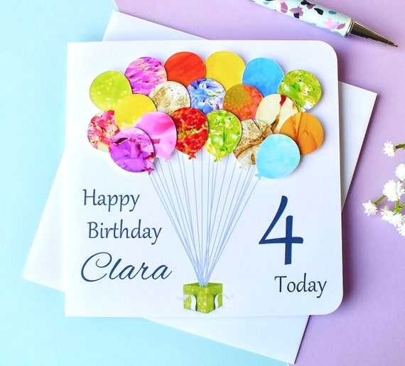 1 Charm Any Age 5 Daughter// Grandaughter Personalised Birthday Card 4 3 2