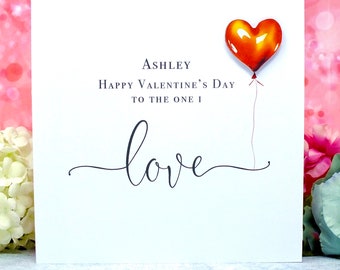 Personalised Valentine's Card - Handmade Valentines Day Card for Wife, Husband, Boyfriend or Girlfriend, One I Love!