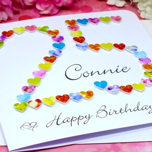25th Birthday Card Handmade Personalised Age 25 Birthday Card from Bright Heart Design Colourful 3D for Her image 5