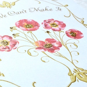 Wedding Regret Card Luxury Wedding With Regret Card 'Sorry We Can't Make It' Invitation Decline, Handmade RSVP image 6