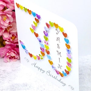 30th Birthday Card Handmade and Personalised Age 30 Card Customised with Name, Mum, Daughter, Sister, etc. image 3