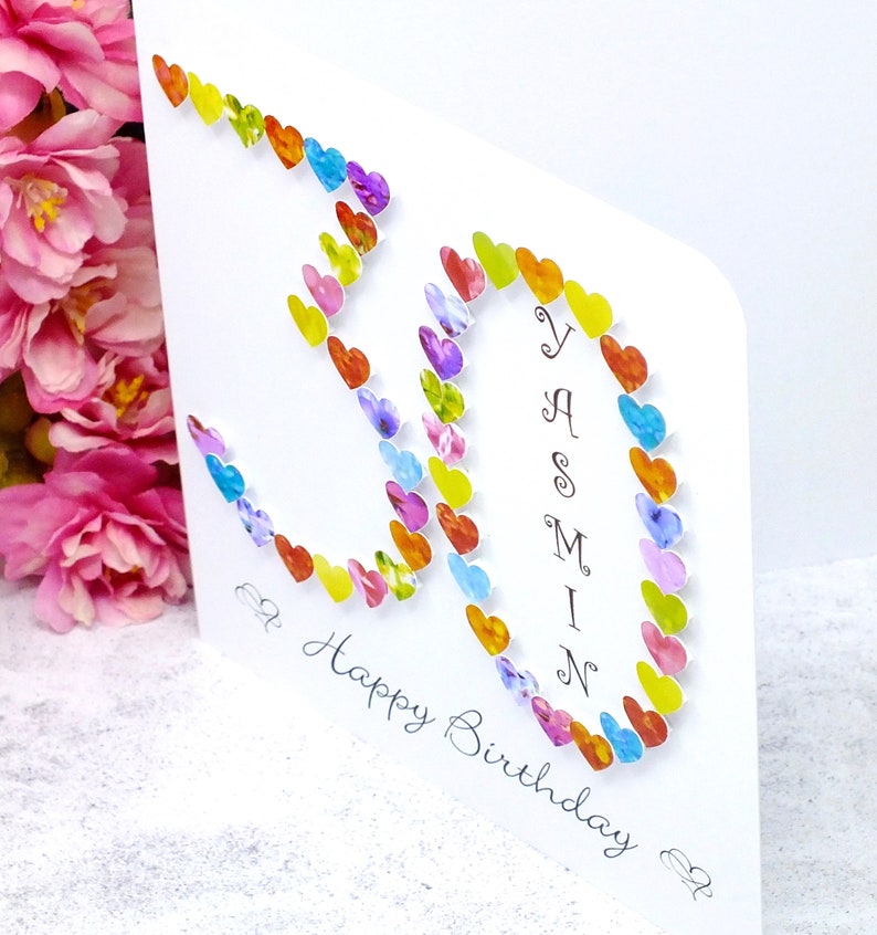 30th Birthday Card Handmade and Personalised Age 30 Card Customised with Name, Mum, Daughter, Sister, etc. image 3