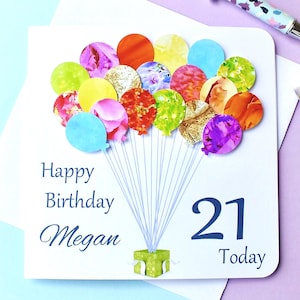 Carte d'anniversaire 21 ans - carte d'anniversaire de 21 ans personnalisée - fait main - fils - fille - petit-fils - petite-fille pour homme ou femme