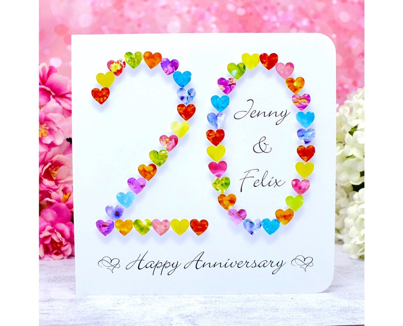 Handmade 20th Wedding Anniversary Card 20th Anniversary - Etsy