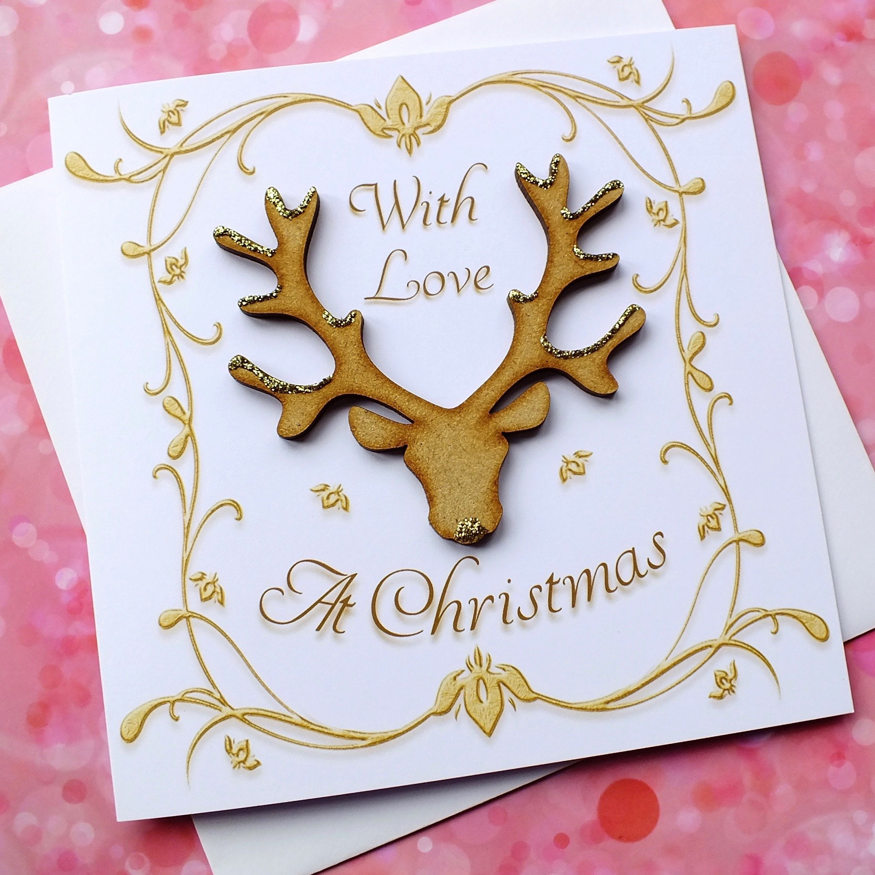 Handmade Luxury Christmas Card 'with Love at Etsy UK