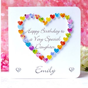 Daughter Birthday Card Handmade 'Happy Birthday to a Very Special Daughter' Colourful 3D Luxury Birthday Cards by Bright Heart Design image 1