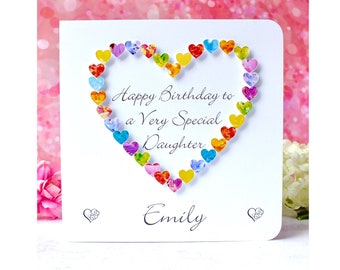 Personalised Daughter Birthday Card for Very Special Daughter, Handmade Birthday Cards with Name, 3D Birthday Card for Adult Daughters