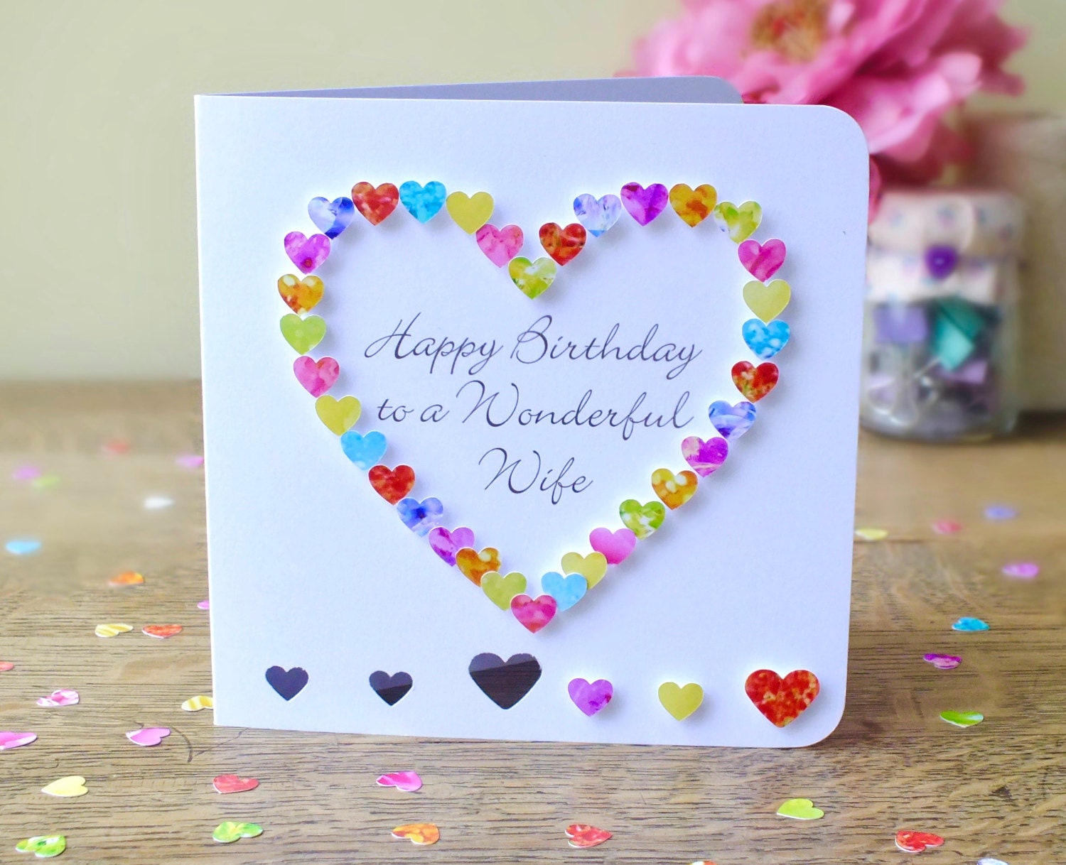 Wife Birthday Card Handmade Birthday Card For Wife Etsy