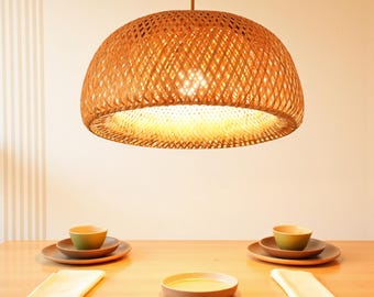 Lámpara de techo tejida escandinava: iluminación ambiental cálida
