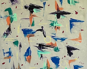 Obra de arte abstracto original en acrílico titulada F0317