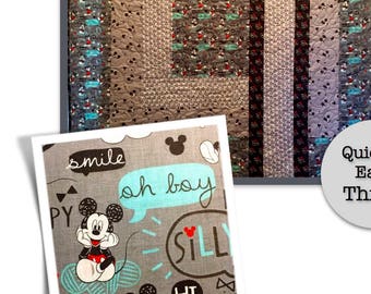 Oh Boy Mickey Mouse Throw Size Quilt pattern by Ellen Abshier