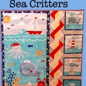 Sea Critters Ocean Life Sail Away Baby Quilt Pattern by Ellen Abshier of Laugh Sew Quilt