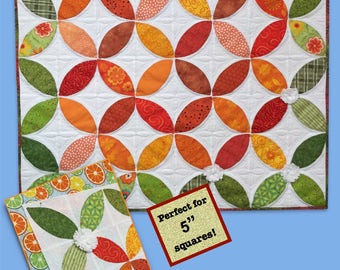 Orange Blossom Special Wall Art Quilt Pattern by Ellen Abshier of Laugh Sew Quilt