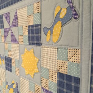 Airplane Quilt Pattern for baby boy Cleared for Take Off in Blues by Ellen Abshier of Laugh Sew Quilt image 3